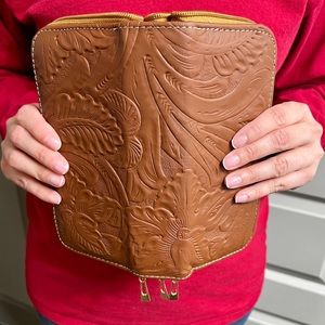 Tooled leather wallet